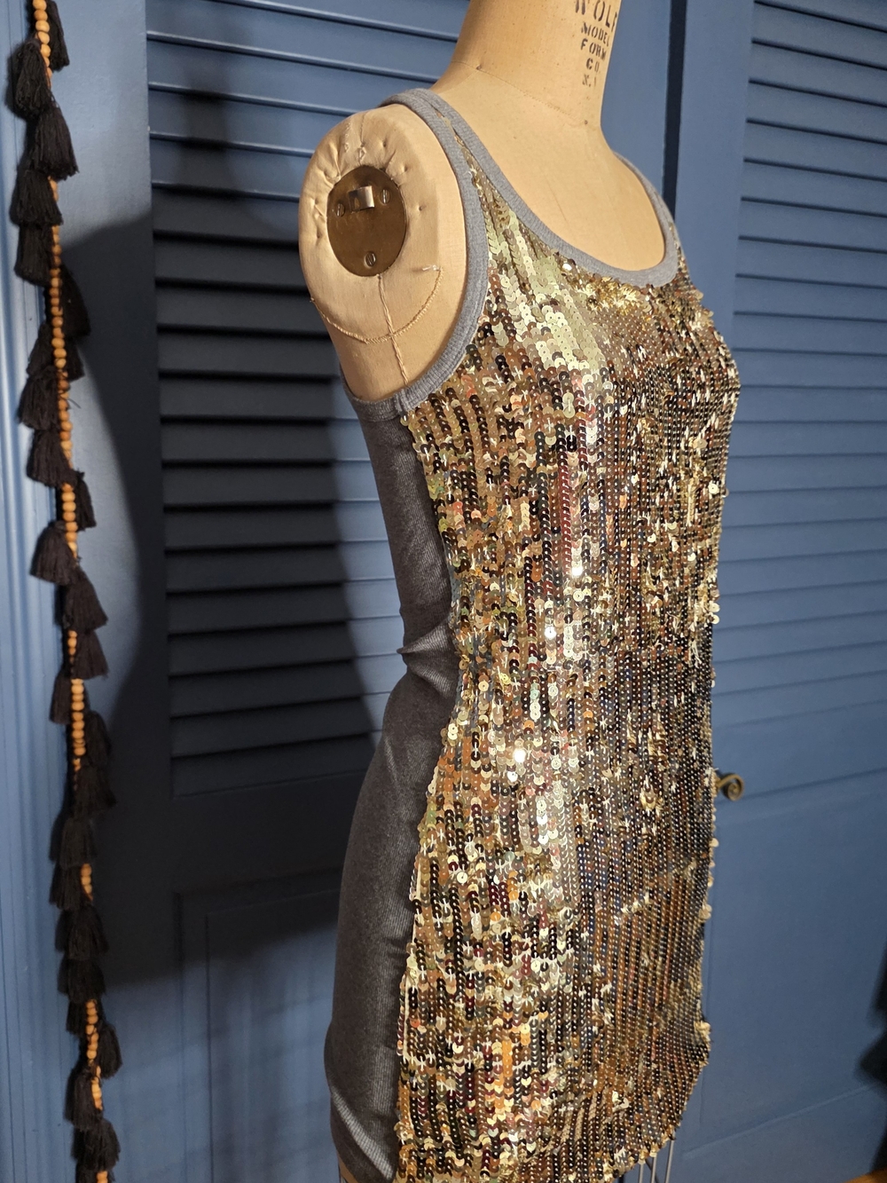Dolce & Gabbana Gold Sequin Tank Mini Dress - Picture 12 of 16